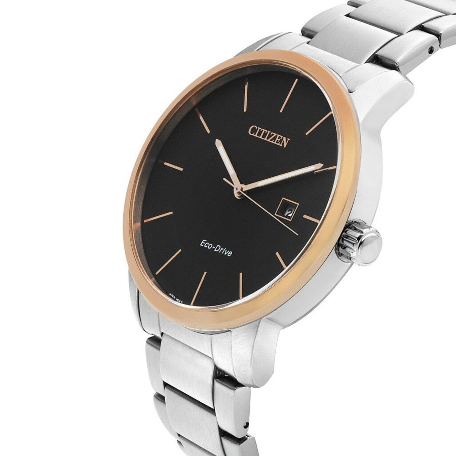 Đồng Hồ Nam Citizen Dây Thép Không Gỉ BM6964-55E - Mặt Đen