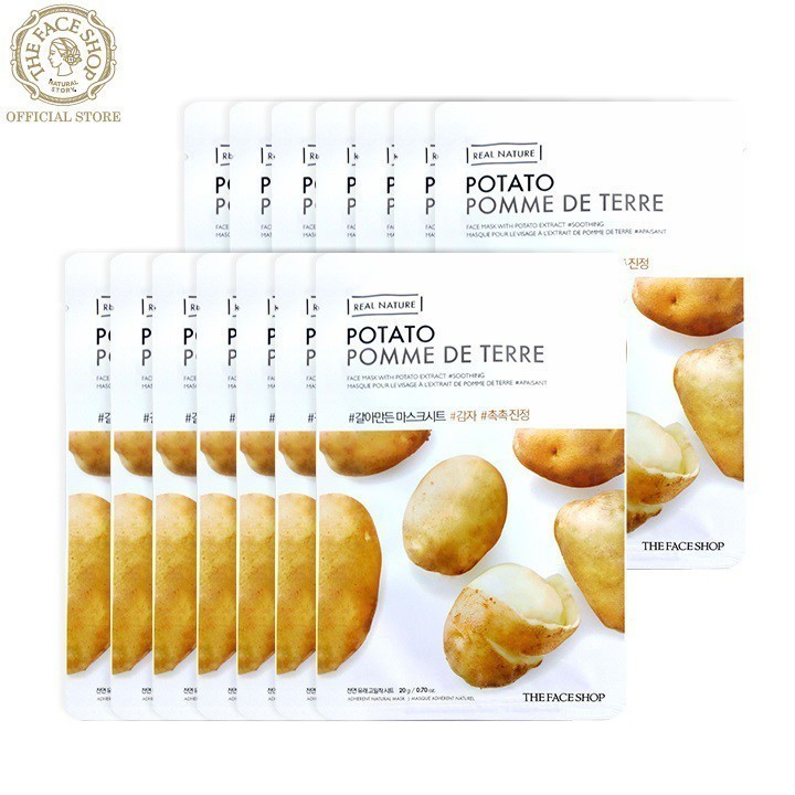 Bộ 14 Miếng Mặt Nạ Giấy TheFaceShop Cung Cấp Ẩm Và Dưỡng Sáng Real Nature Mask Potato (20g)