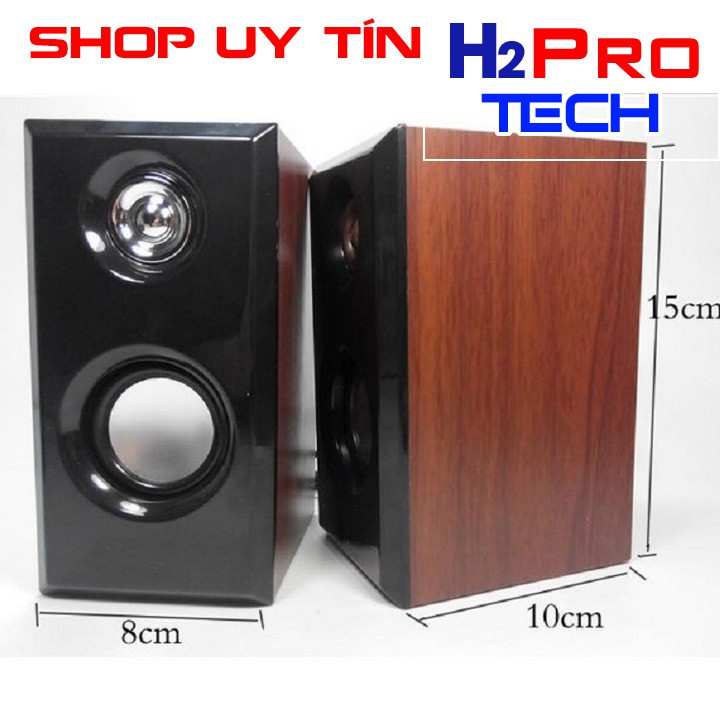 Đôi loa vi tính Music F D-093 vỏ gỗ bass 66mm x2, công suất 3W x2