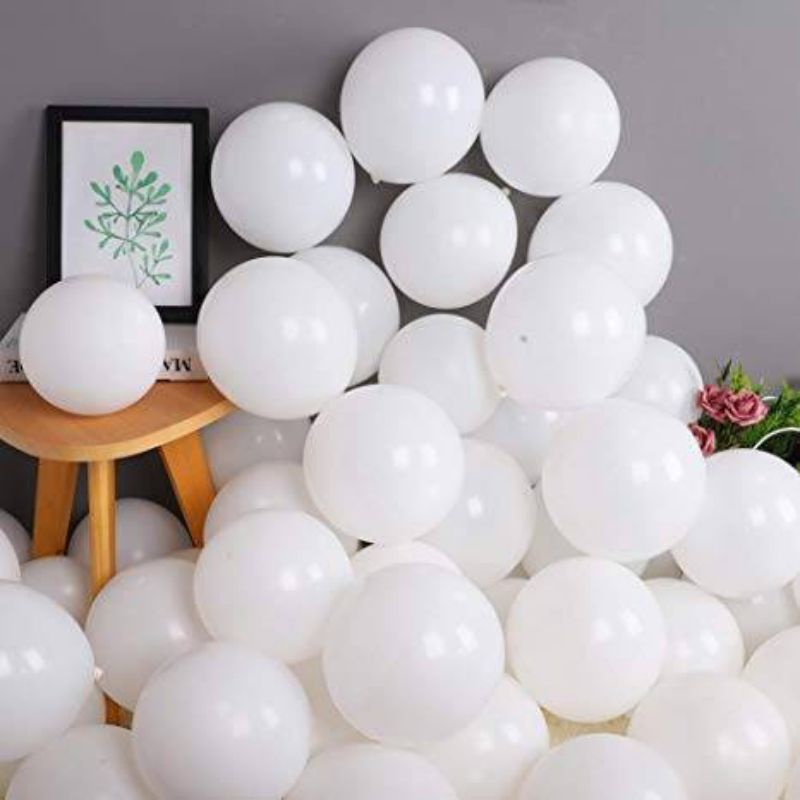 🎈 Set 10/15/20 Bóng Bay Màu Trắng Trang Trí