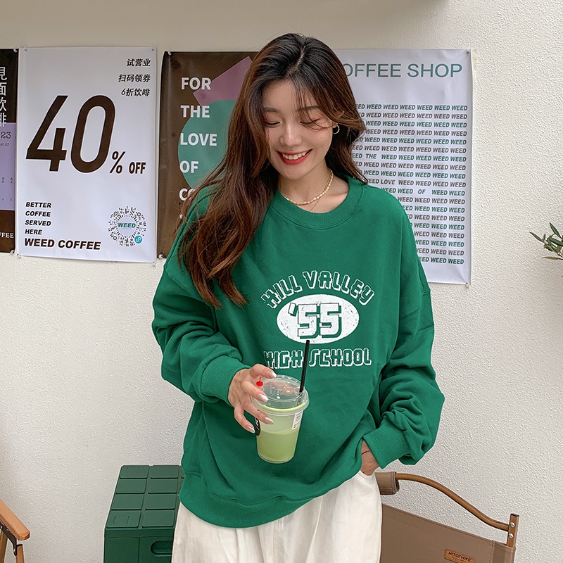 Áo thun nữ SUXI tay dài in chữ thời trang trẻ trung