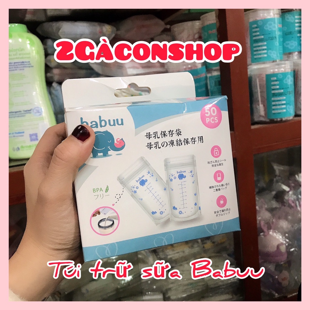 Túi trữ sữa mẹ 100ml,250ml hiệu Babuu Nhật