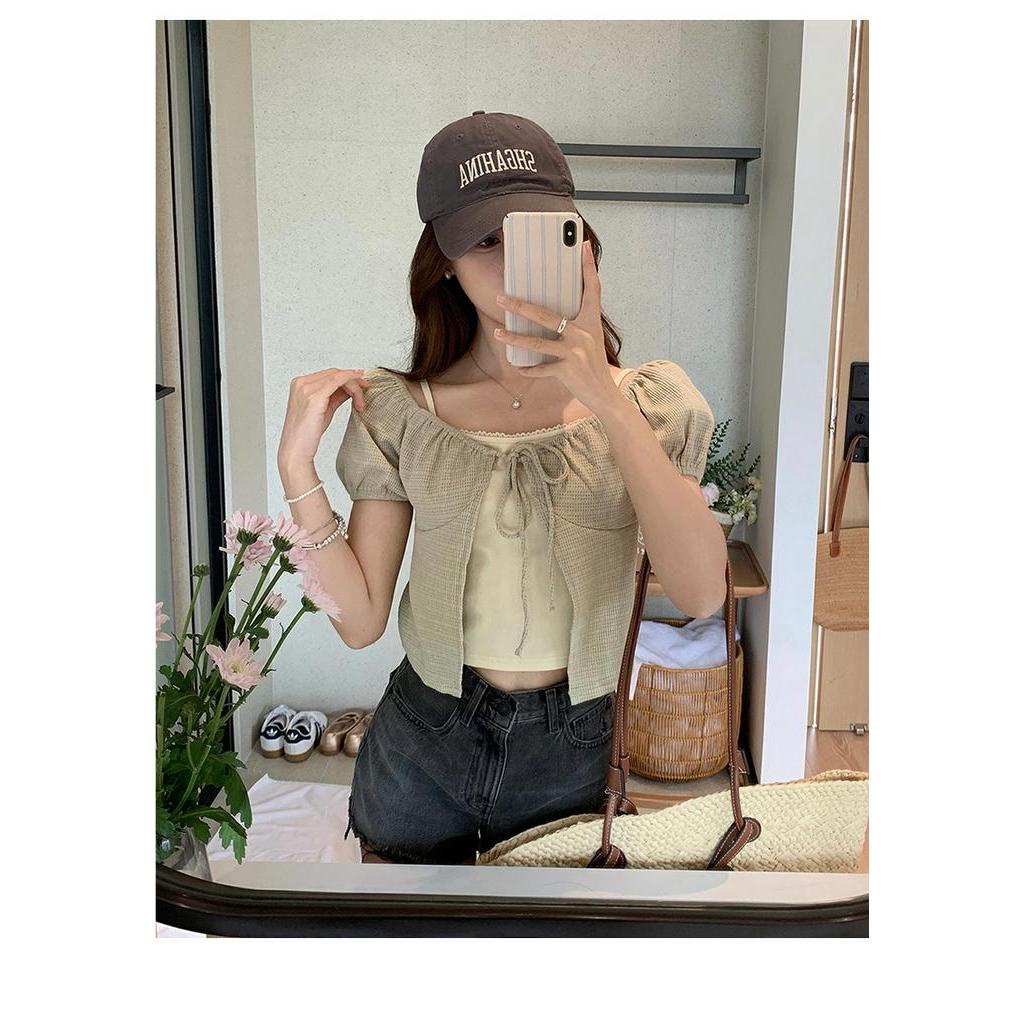 63975 Mùa Hè Phong Cách Mới Áo Sơ Mi Hai Mảnh