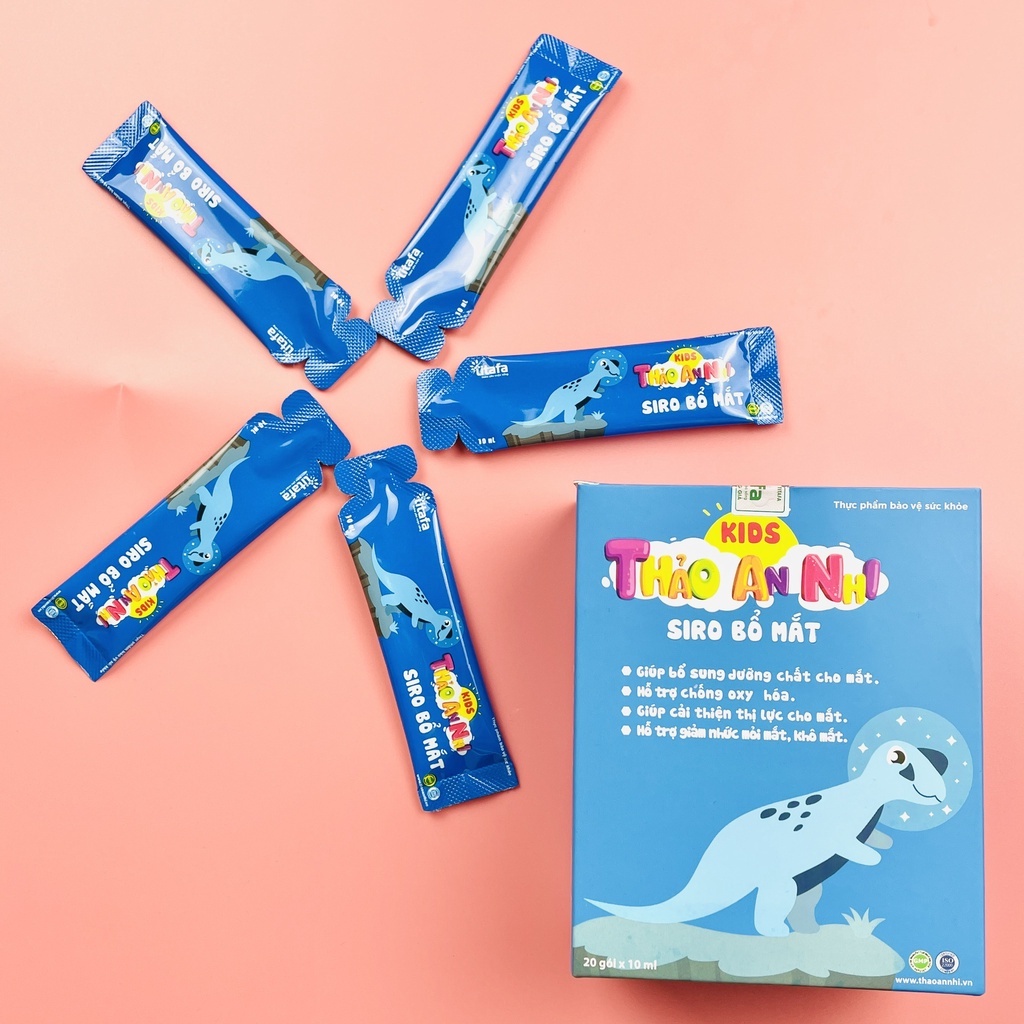 SIRO BỔ MẮT KIDS THẢO AN NHI Hộp 20 gói - Cải thiện thị lực cho bé, giảm đau mắt, mỏi mắt cho bé