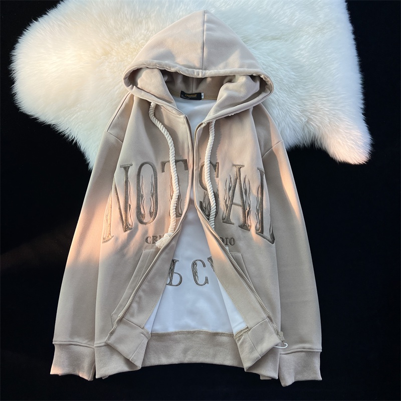 Áo Hoodie Hai Lớp Thêu Chữ Sau Lưng Thời Trang Thu Đông Cho Nữ