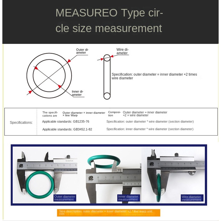 Vòng Đệm Cao Su Chống Dầu Chịu Nhiệt Độ Cao Đường Kính 4-30 Đường Kính 1mm Màu Xanh Lá FKM