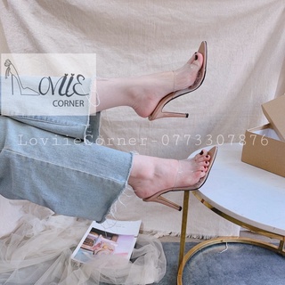 GUỐC NỮ LOVIIECORNER - DÉP CAO GÓT MŨI NHỌN - GUỐC NỮ QUAI TRONG 9CM - DÉP CAO GÓT NỮ 9CM - GUỐC CAO GÓT NỮ D200779