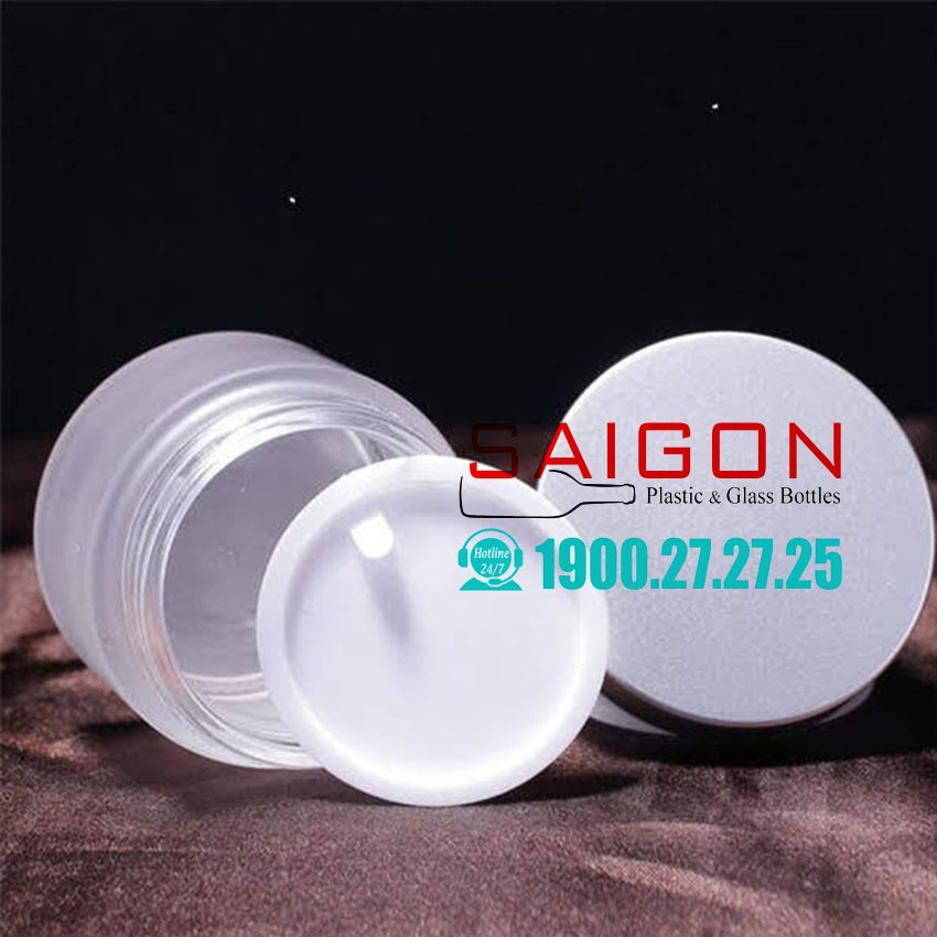 10 Hũ Thủy Tinh Mờ Đựng Kem Nắp Xi Bạc