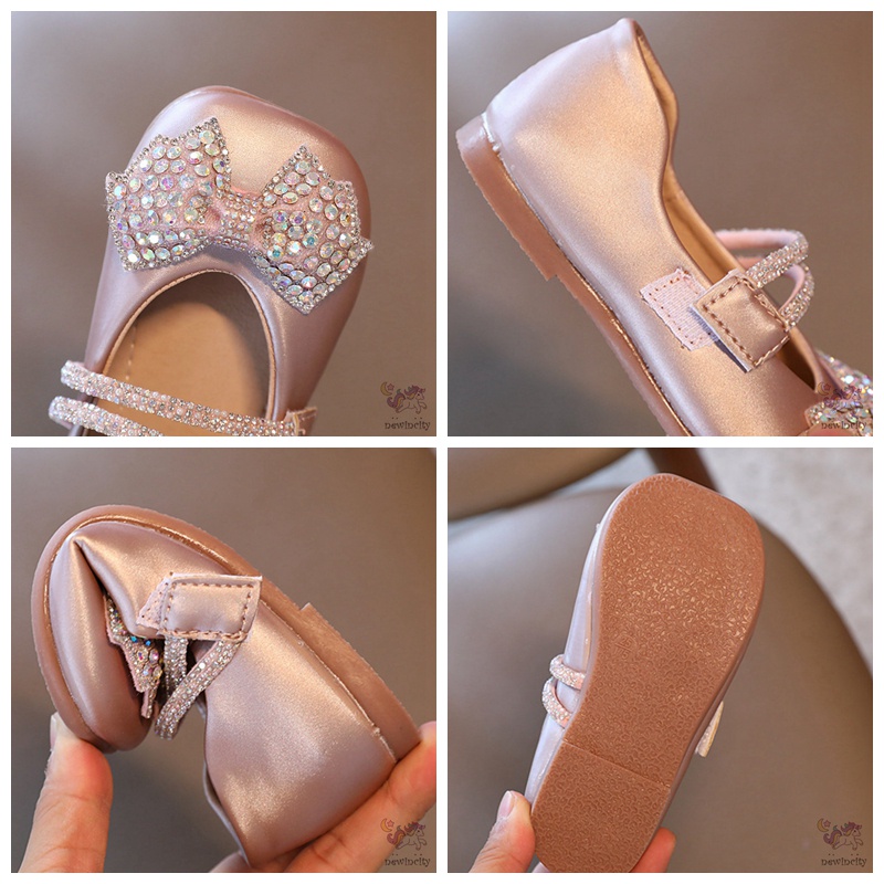 Giày Búp Bê Đính Nơ Lấp Lánh Cho Bé Gái
