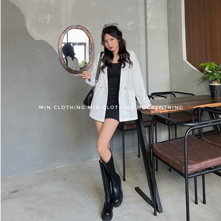 Áo blazer phối tay dáng suông thanh lịch | BigBuy360 - bigbuy360.vn