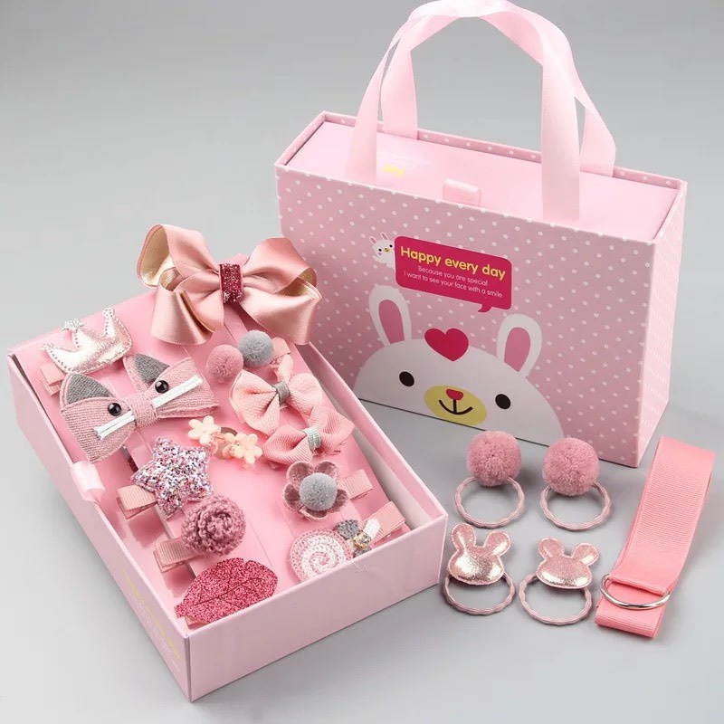 Set kẹp tóc 18 chi tiết cho bé siêu dễ thương
