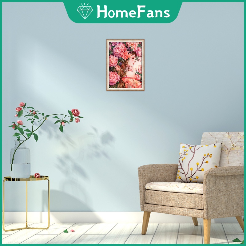 Bộ tranh đính đá 5D họa tiết cô gái hoạt hình độc đáo kích thước 30x40cm DIY