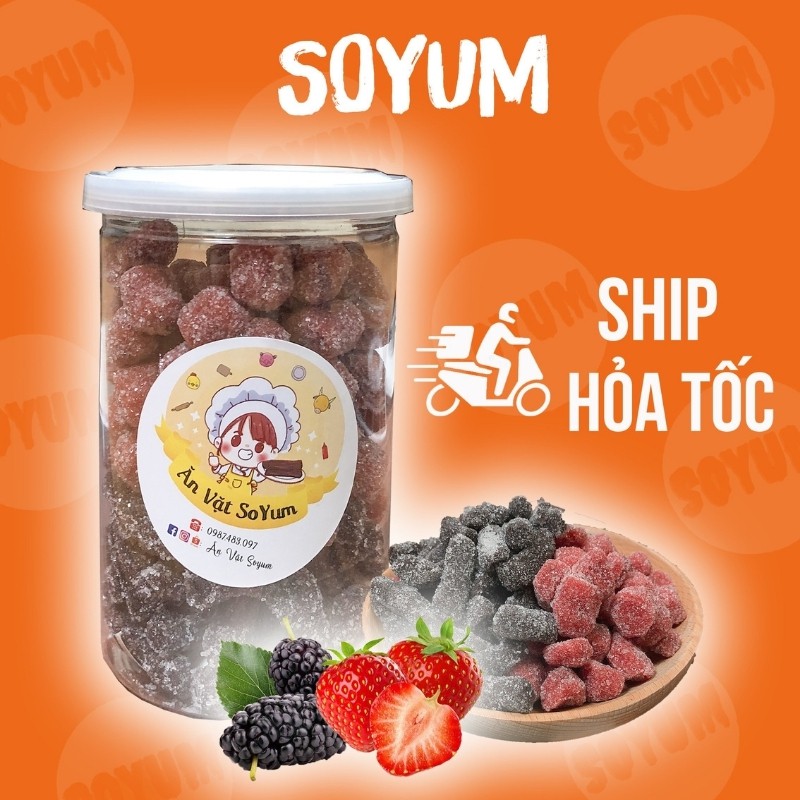 Kẹo dâu tằm mix 2 vị 450g đồ ăn vặt Soyum vừa ngon vừa rẻ