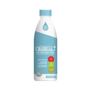 Sữa Tươi Thanh Trùng ít đường DeliFres+ 900ml x1 Chai (Chỉ giao HCM)