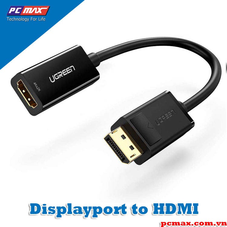 Cáp chuyển Displayport to HDMI hỗ trợ 2k 4K Ugreen 40363 - Hàng Chính Hãng