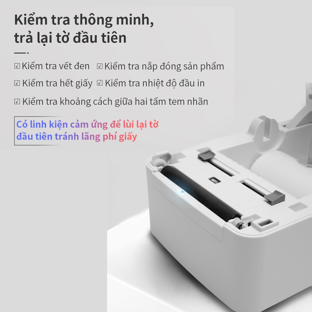 Máy In Nhiệt Deli Cao Cấp Chính Hãng - In Đơn Hàng Tem Mã Vạch Hóa Đơn Logo Bill TMĐT Tự Dán DL-740CS