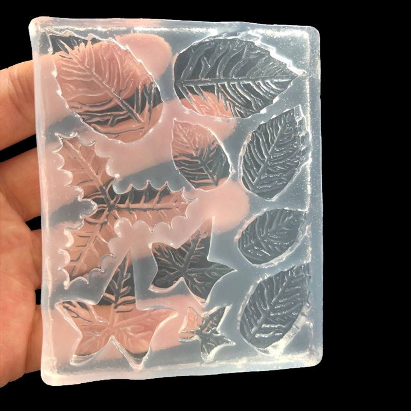 Khuôn Silicone Tạo Hình Hoa Hồng / Lá Phong Trang Trí Bánh