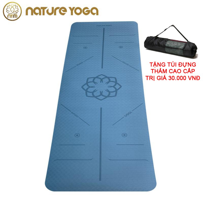 Thảm Tập Yoga Định Tuyến Chống Trơn 6mm Cao Cấp Độ Bám Tốt (Tặng Túi Đựng Thảm Thời Trang Cao Cấp)