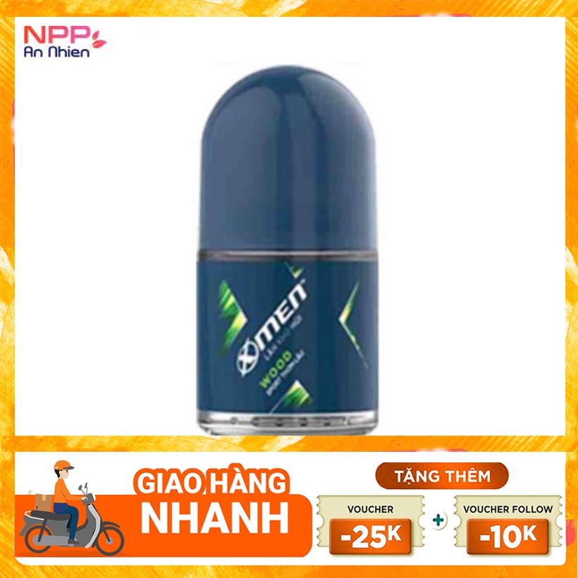 Lăn Khử Mùi X-Men Wood 25ml ( Khử mùi, giảm tiết mồ hôi, tạo cảm giác khô thoáng)- NPP AN NHIÊN