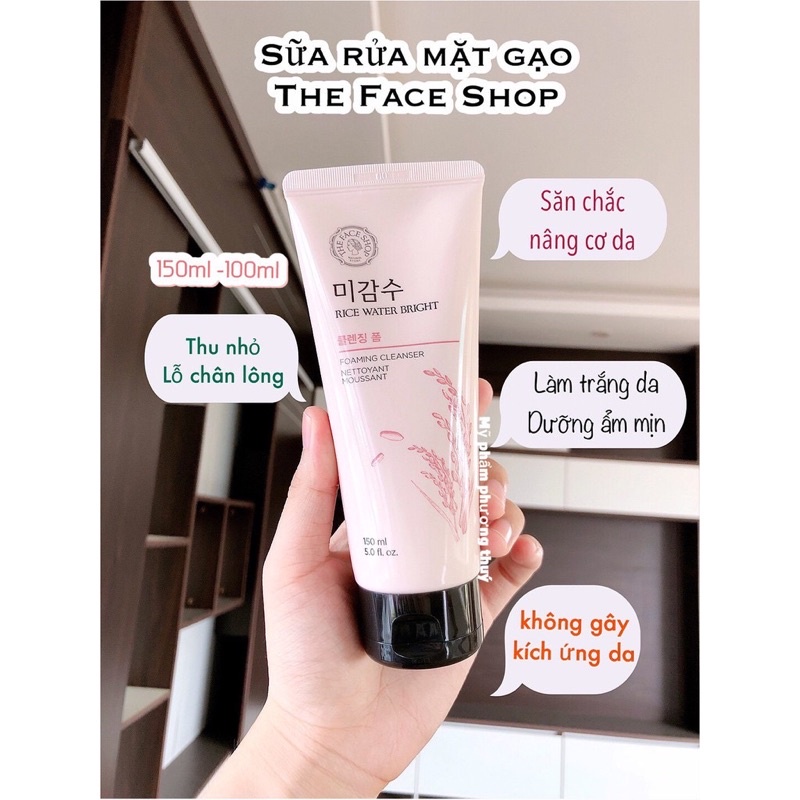 Sữa Rửa Mặt Gạo giàu vitamin làm sạch mịn da THEFACESHOP Rice Water 150ml PP bởi Shinjiru