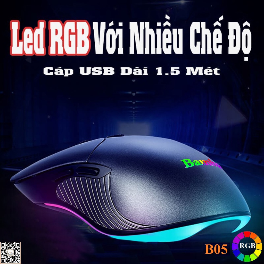 Chuột Gaming Bamba B05 viền Led RGB - Chuột quang led Bamba B05 viền Led RG