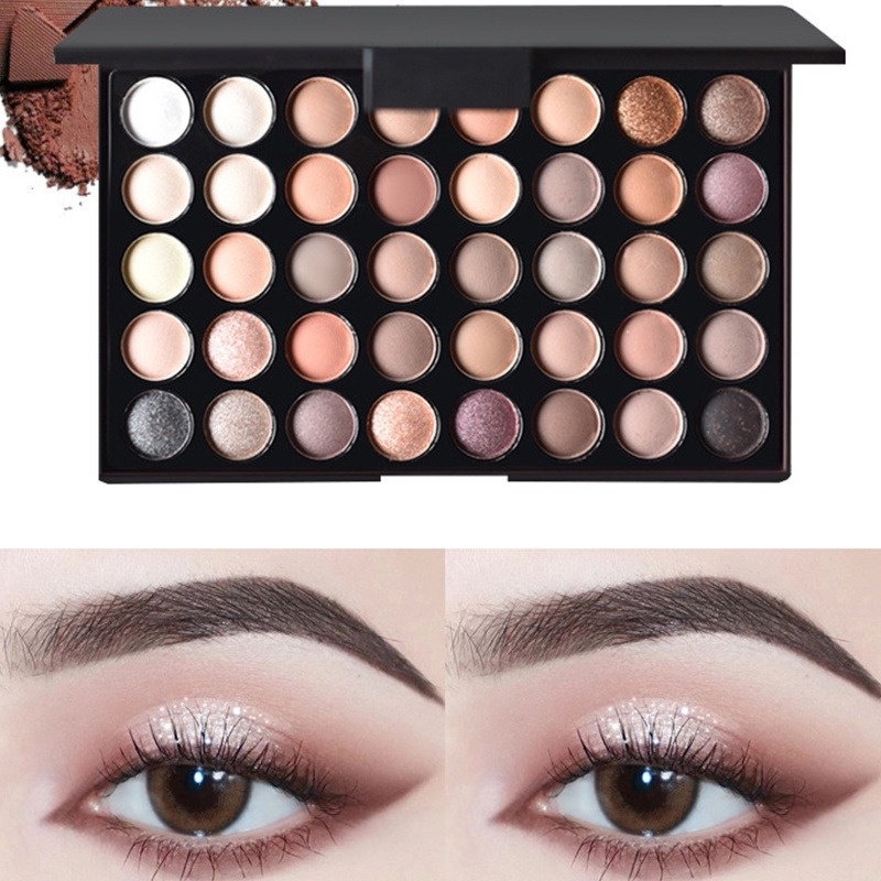 Bảng Phấn Mắt 40 Màu Tông Nude Ấm Tự Nhiên Lấp Lánh