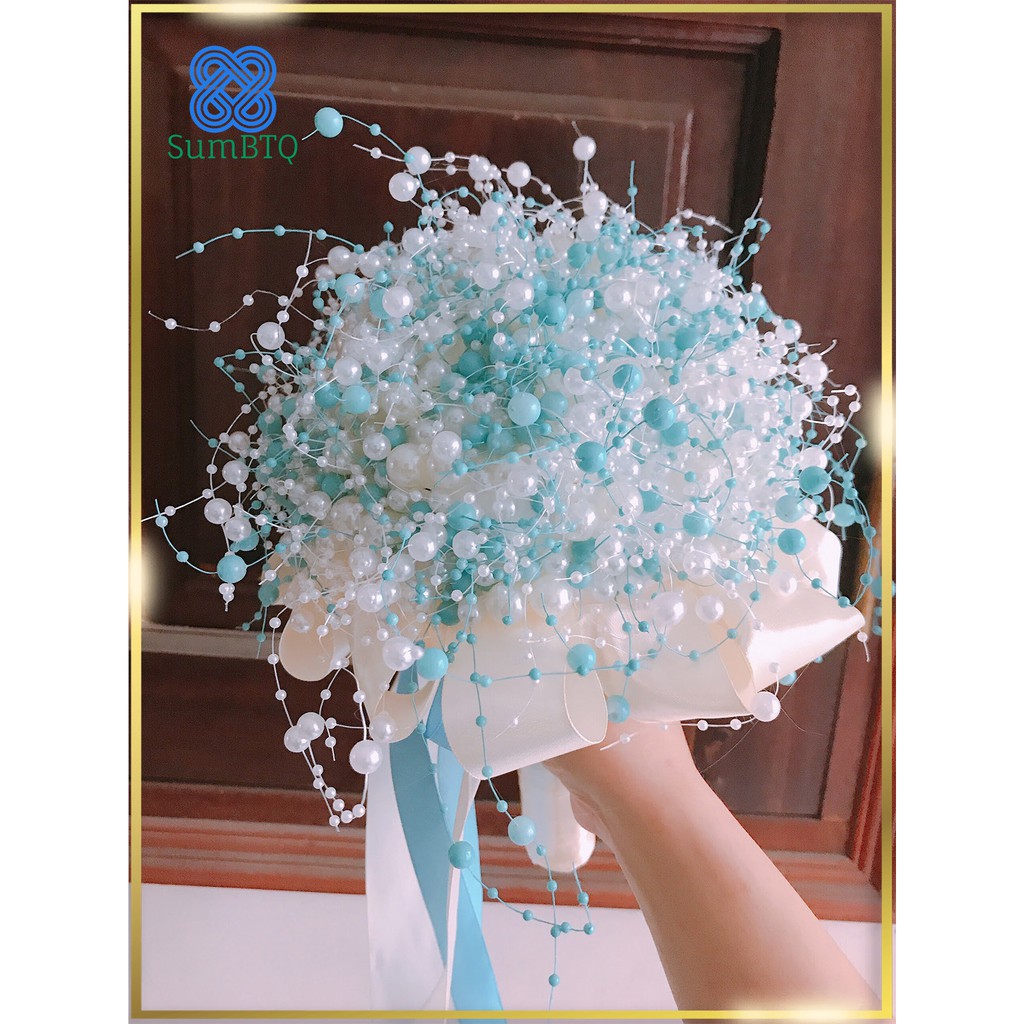 hoa cưới cầm tay hạt cườm 28014