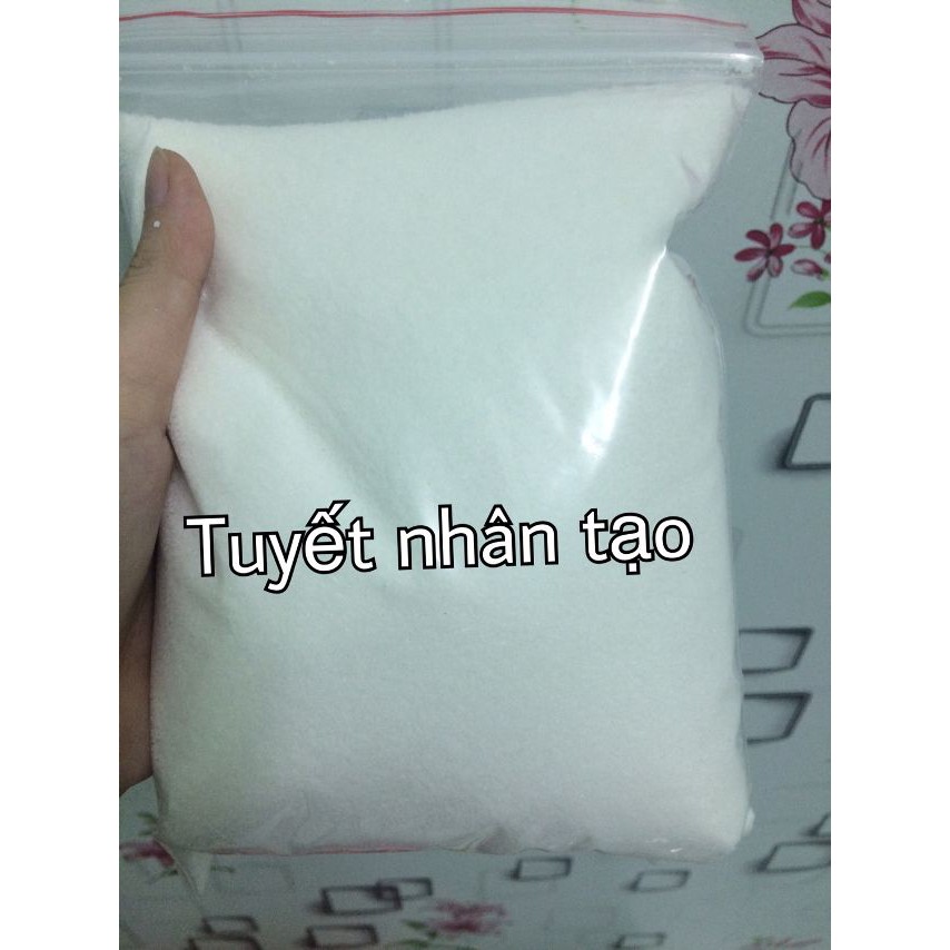 Tuyết Nhân Tạo Loại 50Gram Đóng Gói Túi Zip Nguyên Liệu Làm Slime Mây