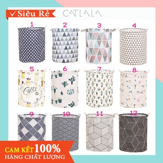 [Top mẫu bán chạy] Giỏ Vải Đựng Đồ Giặt Đồ Chơi Sọt Vải Đựng Quần Áo Chống Thấm Gấp Gọn CATLALA GVHT35