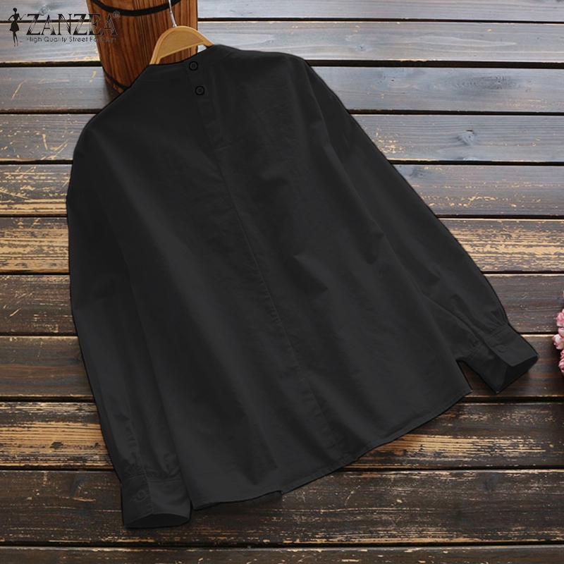 ZANZEA Áo Cánh Nữ Dài Tay Cổ Tròn Form Dài Rộng Thoải Mái Thời Trang Hàn