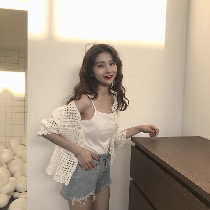 Áo khoác cardigan tay lỡ 3/4 kiểu lưới thời trang dành cho nữ