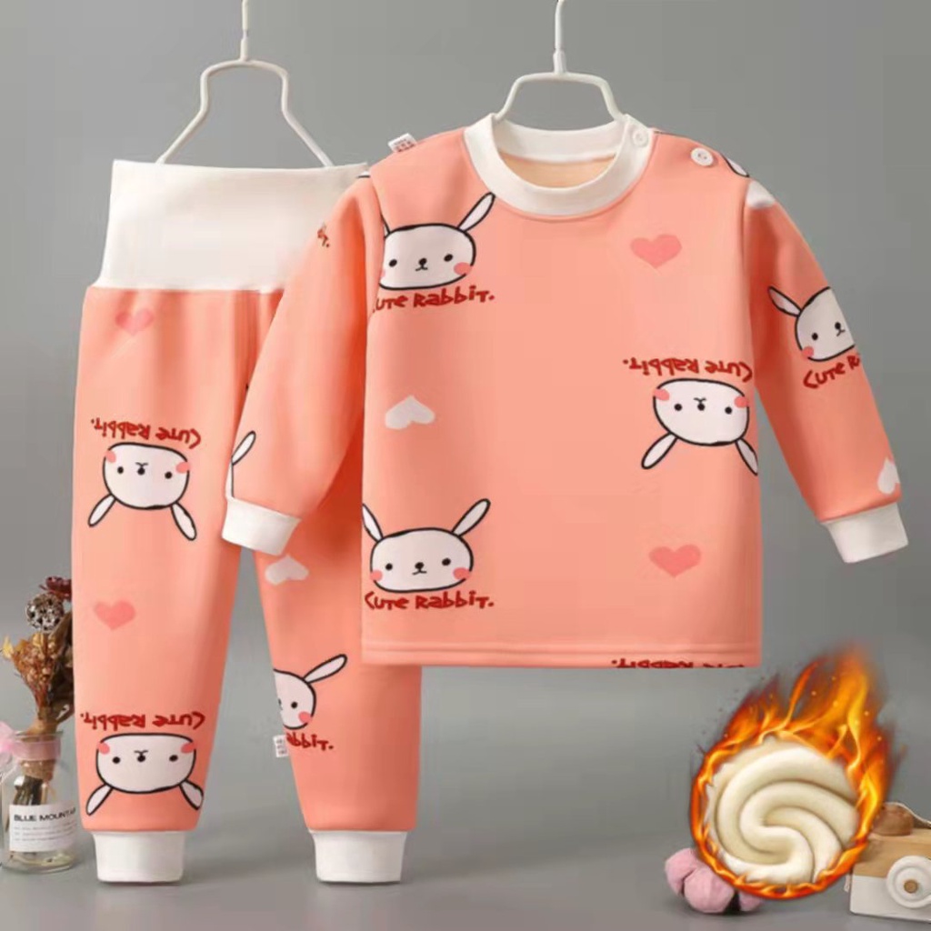 Bộ quần áo lót nỉ lông Dài tay Cạp cao Giữ nhiệt