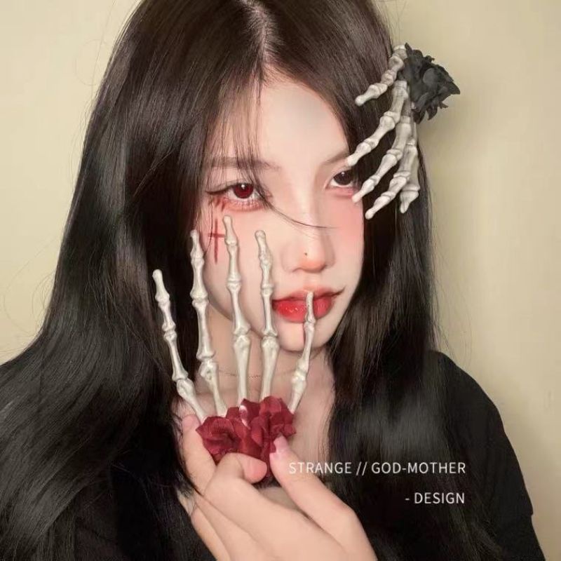 Kẹp Tóc Hoa Hồng Bàn Tay Cosplay Halloween