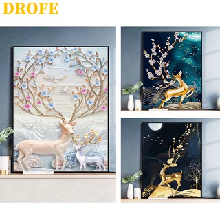 DROFE Bộ Làm Tranh Sơn Dầu Trang Trí DIY Kích Thước 40x50cm