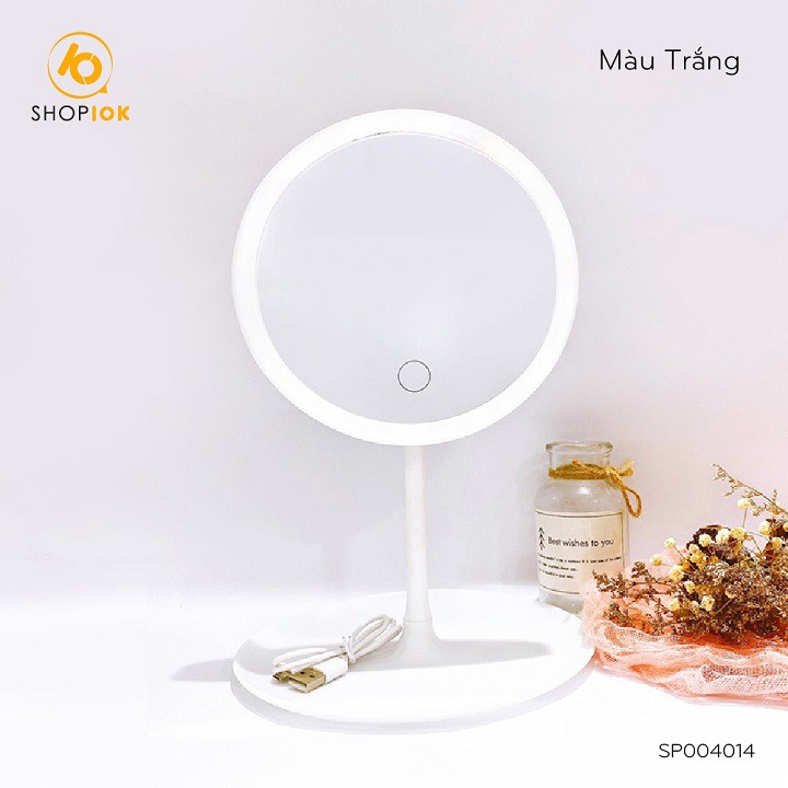 Gương để bàn trang điểm - Gương trang điểm có đèn LED cảm ưng 3 chế độ sáng không cần pin tặng kèm sạc XU.STORE97