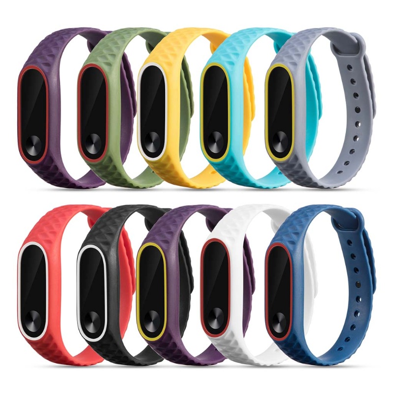 Dây Đeo Thay Thế Chất Liệu Silicon Màu Trơn Cho MI Band 2