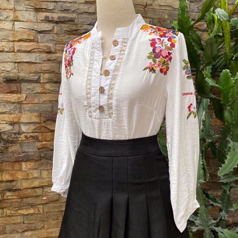 Áo ZR Tằm Thêu Hoa