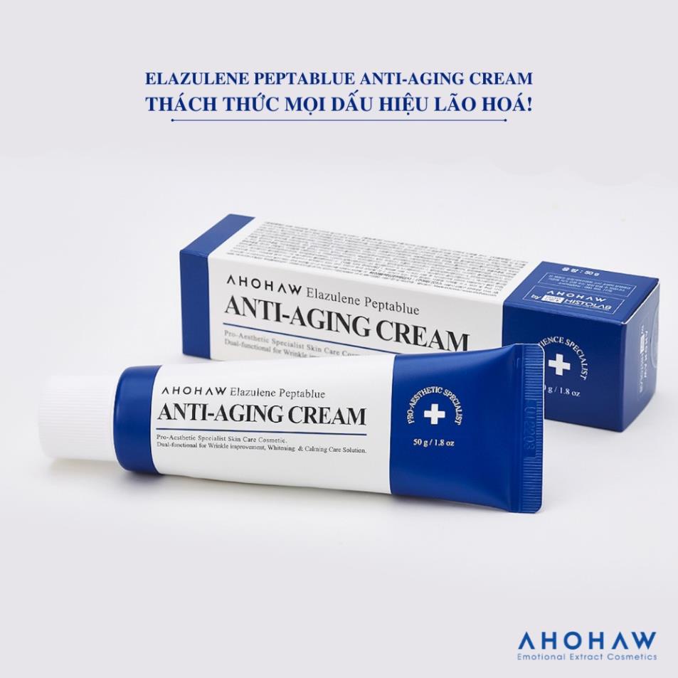Kem Anti Trẻ Hóa Làn Da, Chống Lão Hóa, Xóa Nhăn Ahohaw Elazulene Peptablue Anti- Aging Cream