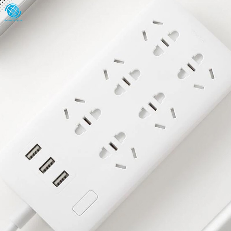 Ô cắm điện Xiaomi Mi Power Strip 6 cổng 3 usb - Ổ cắm điện Xiaomi hàng chính hãng