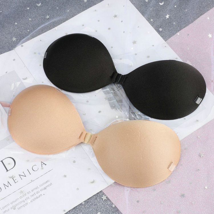 Áo bra dán đệm bàn tay cup tròn siêu dính - Tặng kèm dây vai trong suốt