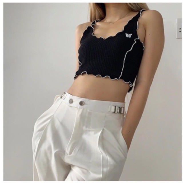 Áo ZOEY TANK - Croptop hai dây cổ tròn