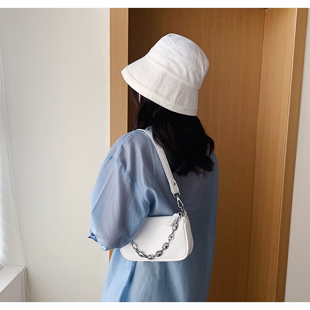 [San hang] Túi kẹp nách da sần ngang, thêm quai xích sang chảnh S023 | BigBuy360 - bigbuy360.vn