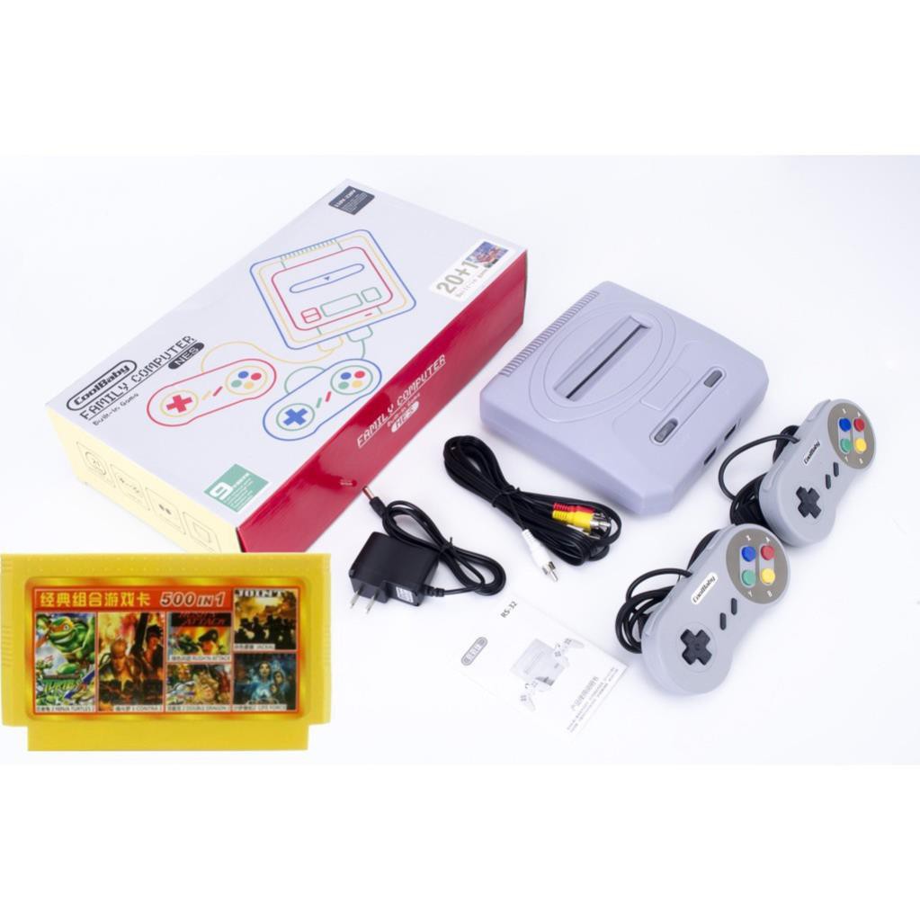 Máy chơi game trò chơi 8 bit ngày xưa CoolBaby Family Computer + Kèm băng 520 trò