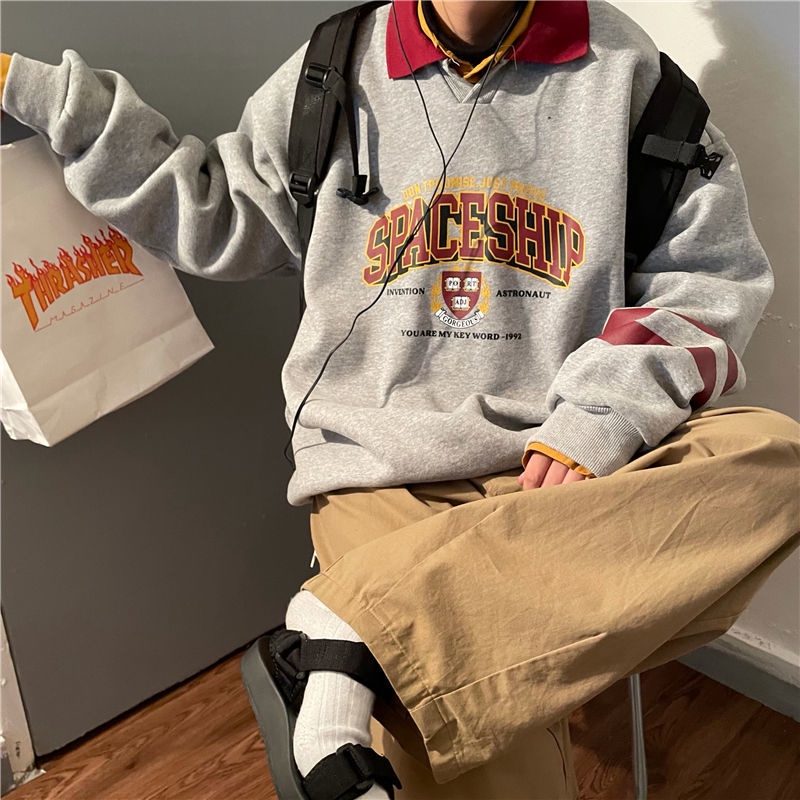 Áo Nỉ Nam Nữ Dài Tay Có Cổ Thời Trang Hàn 2022