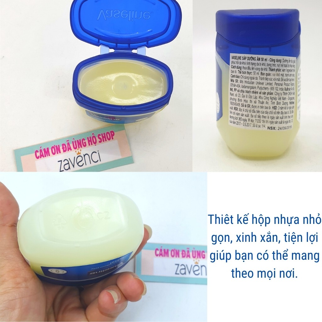 Sáp dưỡng ẩm Vaseline Pure Petroleum Jelly Original phục hồi da khô 50g - ZAVENCI Official