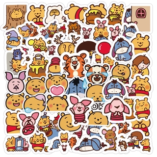 ✨✨Set 50 Miếng Dán Trang Trí Vali Laptop Hành Lý Hình Gấu Pooh Dễ Thương Chống Thấm Nước