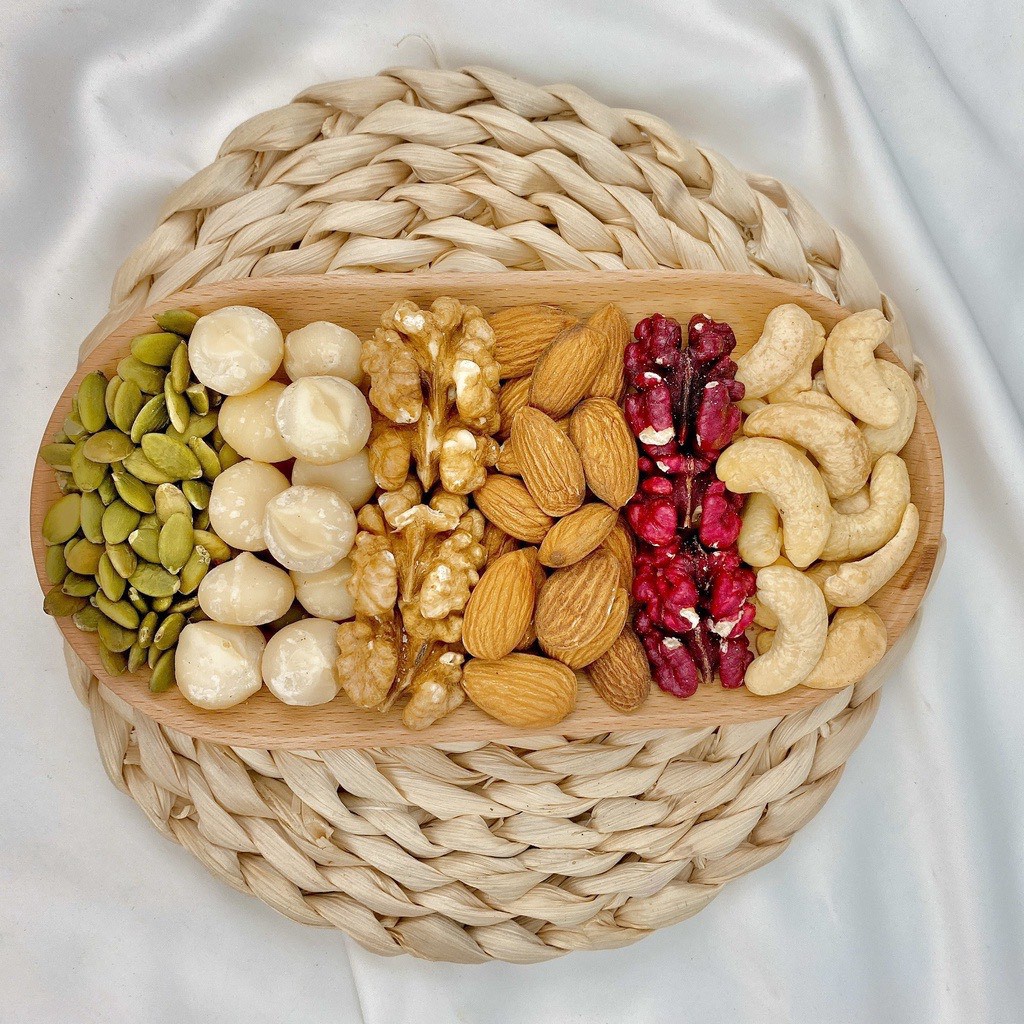 Hạt Dinh Dưỡng Mix 6 Loại Hạt Óc Chó, Hạnh Nhân, Điều, Bí Xanh, Macca NHALAM FOOD