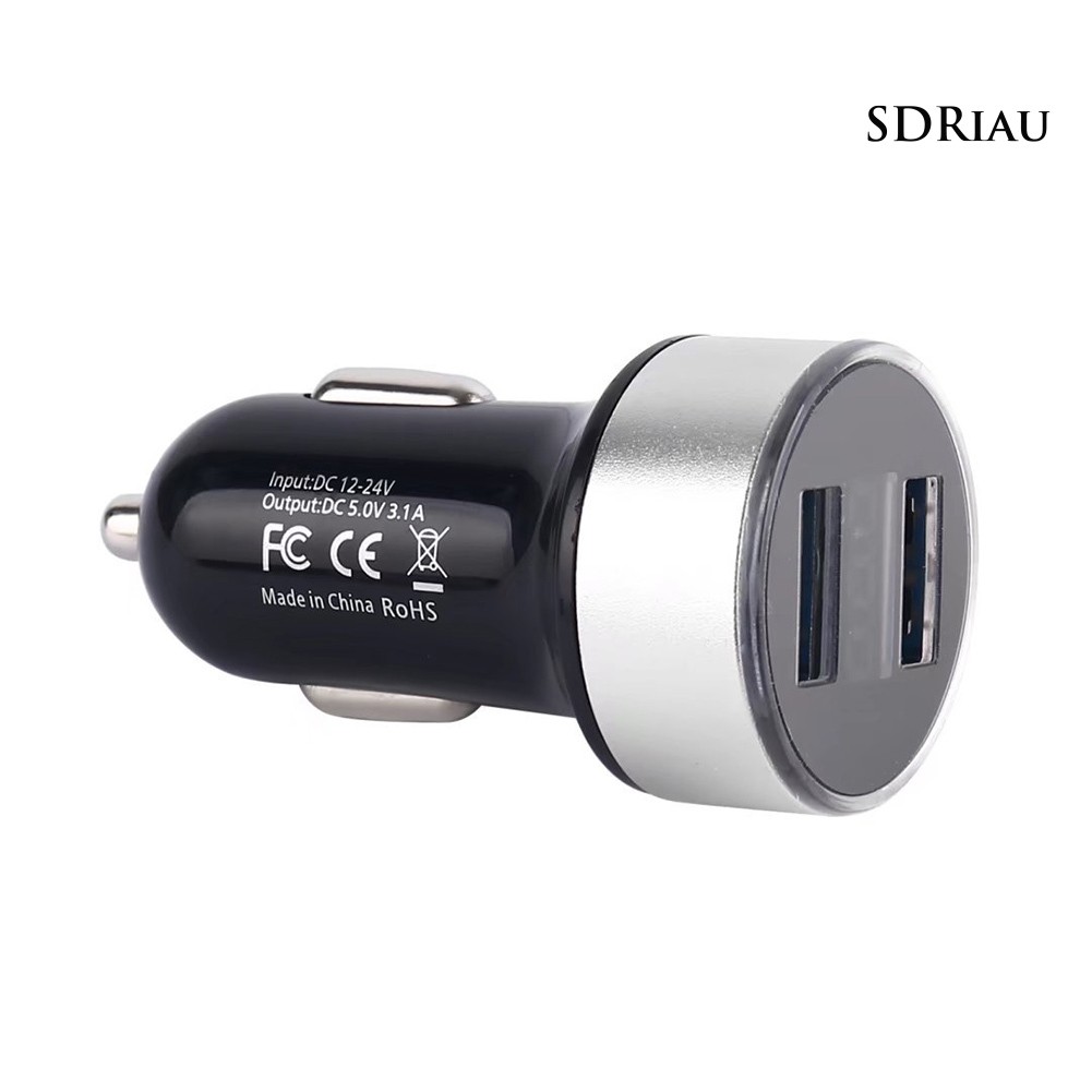 Tẩu sạc nhanh 3.1A có đèn led hiển thị tiện dụng cho xe hơi