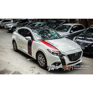 Tem họa tiết xe Mazda 3 Lighting Black - Tem họa tiết ô tô Mazda, tem dán sườn xe thể thao