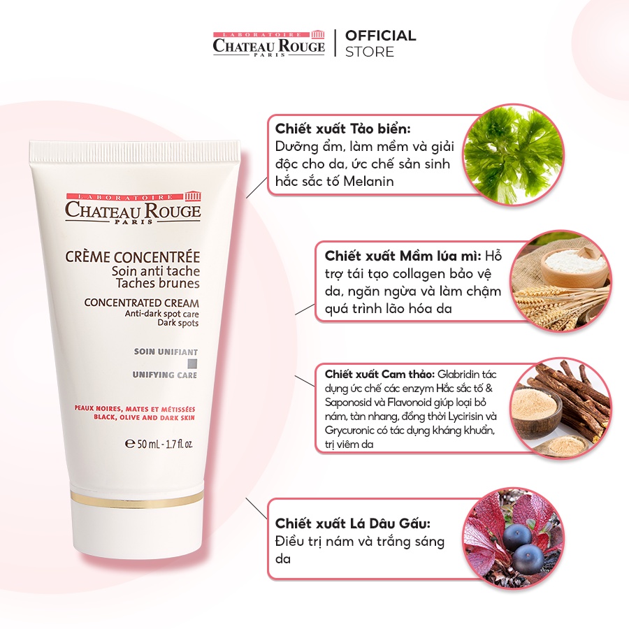 Combo Serum Giảm Nám Tàn Nhang Và Kem Dưỡng Đồng Đều Màu Da Chateau Rouge